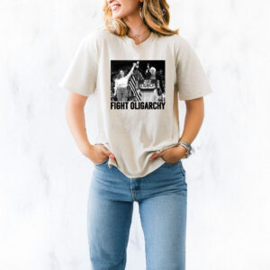 AOC & Bernie Sanders Fighting Oligarchy T-Shirt