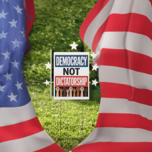 Democracy Not Dictatorship Yard Sign