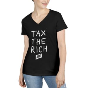 Tax the Rich AOC Ladies' V-Neck