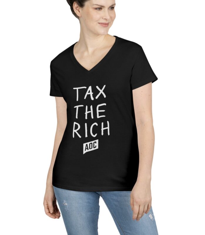 Tax the Rich AOC Ladies' V-Neck