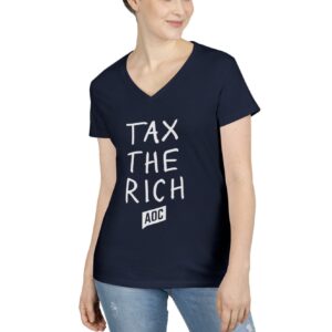 Tax the Rich AOC Ladies' V-Neck
