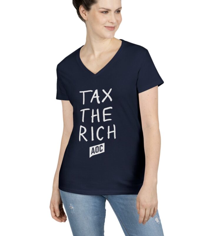 Tax the Rich AOC Ladies' V-Neck
