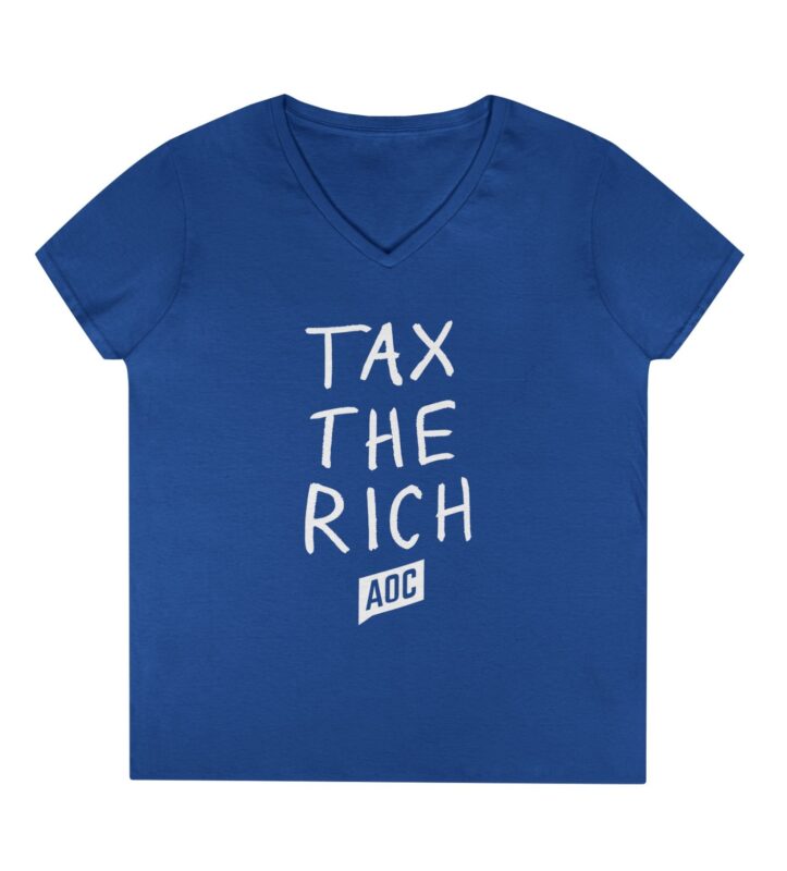Tax the Rich AOC Ladies' V-Neck