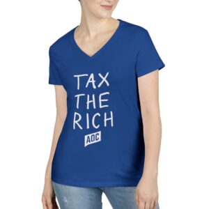 Tax the Rich AOC Ladies' V-Neck