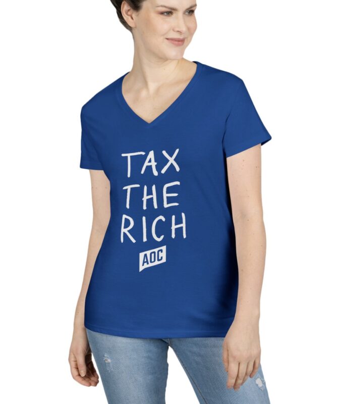 Tax the Rich AOC Ladies' V-Neck