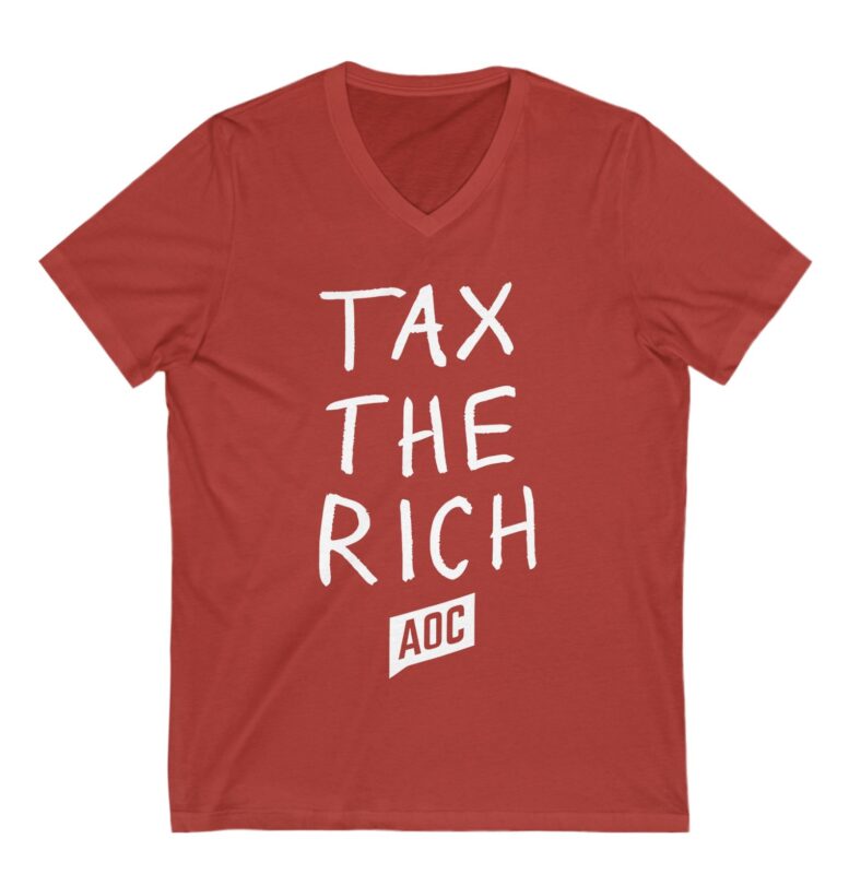 Tax the Rich AOC Unisex V-neck T-Shirt