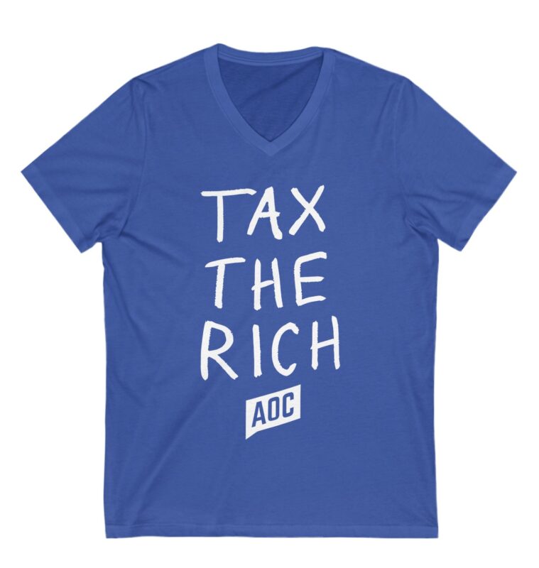 Tax the Rich AOC Unisex V-neck T-Shirt