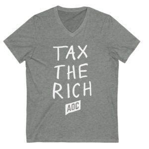 Tax the Rich AOC Unisex V-neck T-Shirt