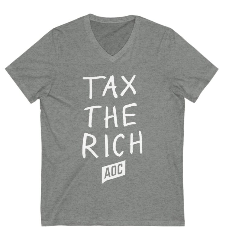 Tax the Rich AOC Unisex V-neck T-Shirt
