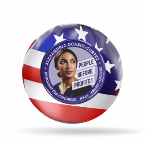 AOC “People Before Profits” Pin Button
